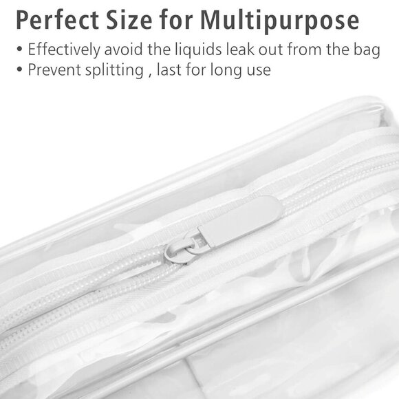 Clear Toiletry Bag, 3 Pack TSA Approved Toiletry Bag Quart Size Bag, Travel Make - Picture 5 of 7